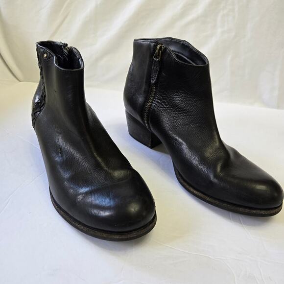 Clarks Womens Maypearl Fawn Booties Size 6.5 Black Leather Ankle Boot - Picture 5 of 12